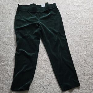 Talbots Dark Green Velvet Straight Leg Pants